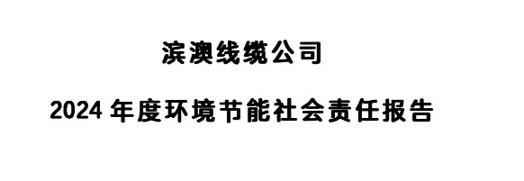 滨澳线缆公司 2024 年度环境节能社会责任报告